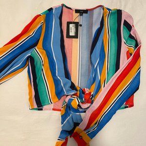 Multi-Colored Front Tie Top